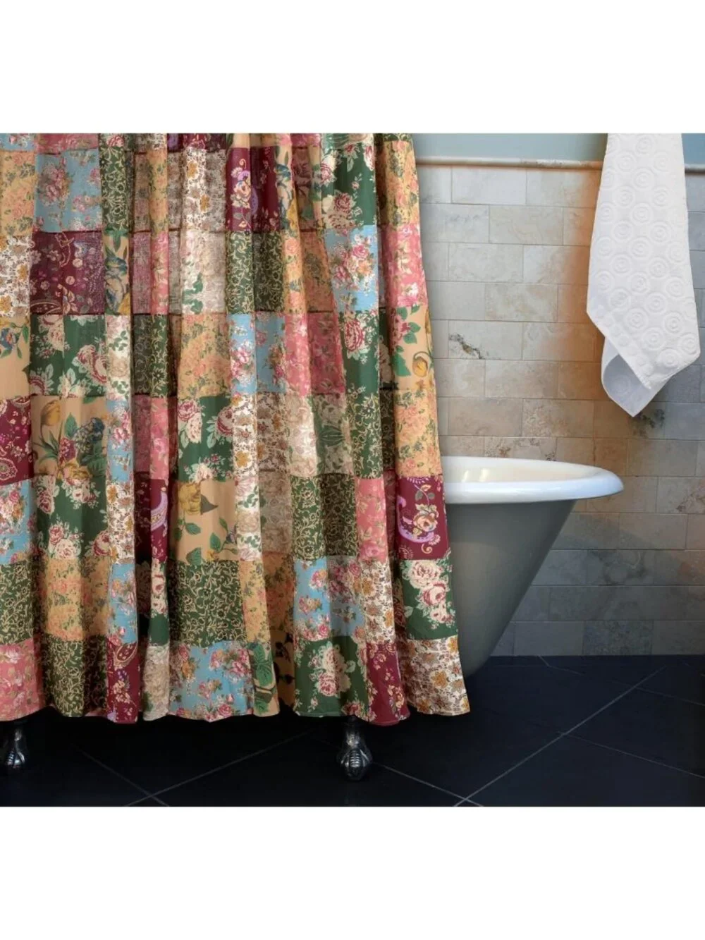 Antique Chic Patchwork Shower Curtain, 72x72